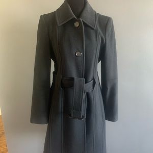 Anne Klein Wool-Cashmere Blend Coat, Black, Sz 6